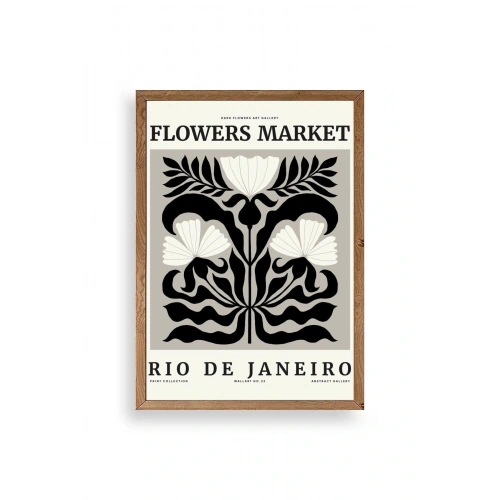 Çiçek Ahşap Çerçeveli Tablo 50 x 70