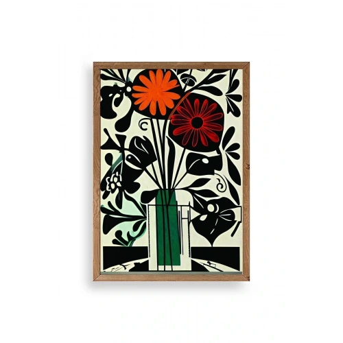 Çiçek Ahşap Çerçeveli Tablo 50 x 70