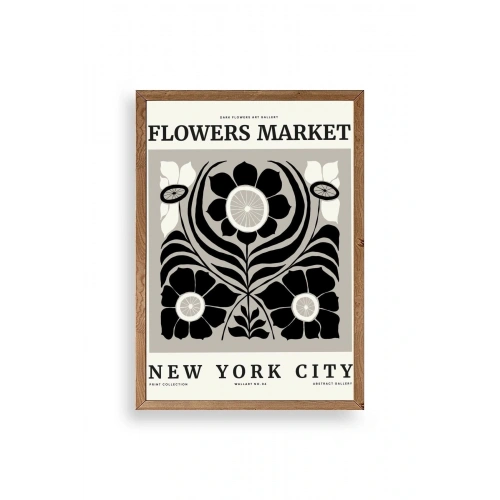 Çiçek Ahşap Çerçeveli Tablo 50 x 70