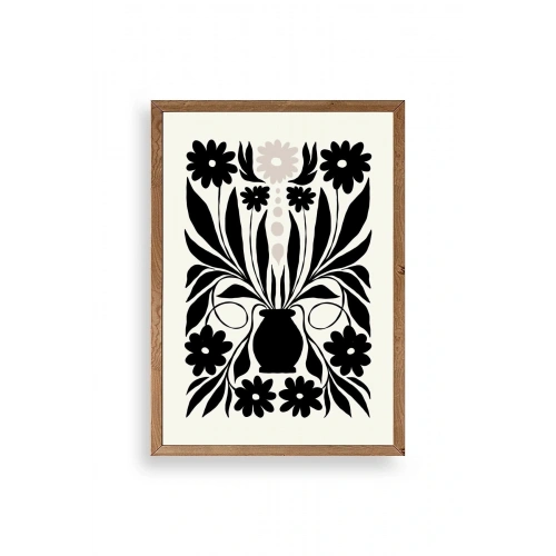 Çiçek Ahşap Çerçeveli Tablo 50 x 70