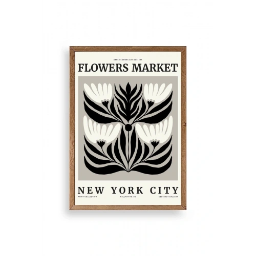 Çiçek Ahşap Çerçeveli Tablo 50 x 70