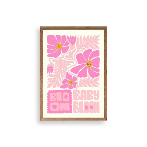 Çiçek Ahşap Çerçeveli Tablo 50 x 70