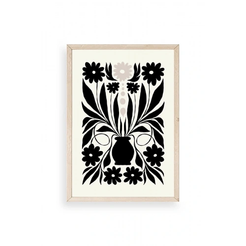 Çiçek Ahşap Çerçeveli Tablo 50 x 70