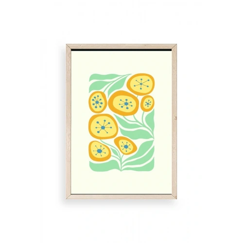 Çiçek Ahşap Çerçeveli Tablo 50 x 70