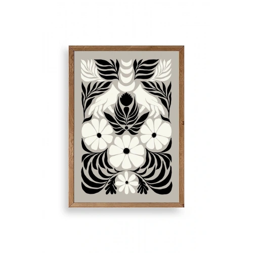 Çiçek Ahşap Çerçeveli Tablo 50 x 70