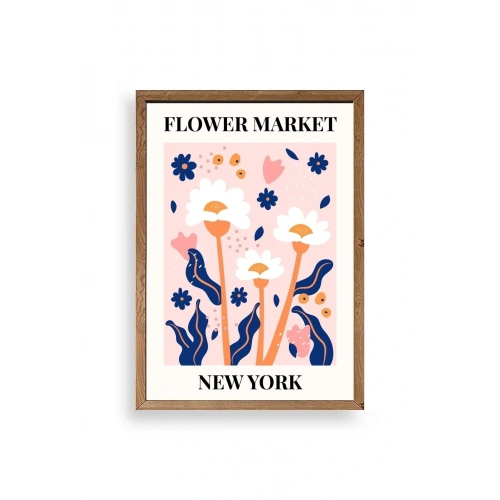 Çiçek Ahşap Çerçeveli Tablo 50 x 70