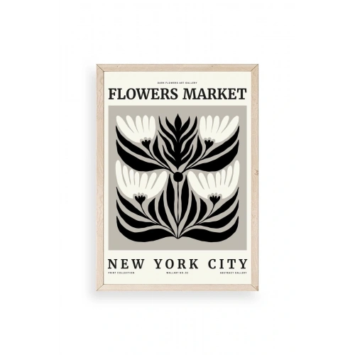 Çiçek Ahşap Çerçeveli Tablo 50 x 70