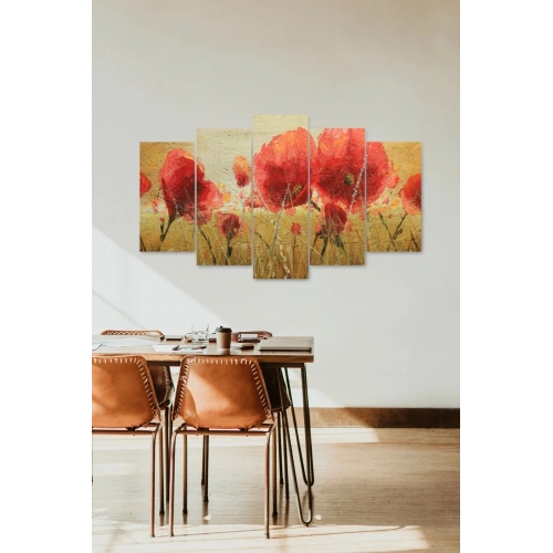 Çiçek Bahçesi 5 Parçalı Mdf Tablo 60 x 100