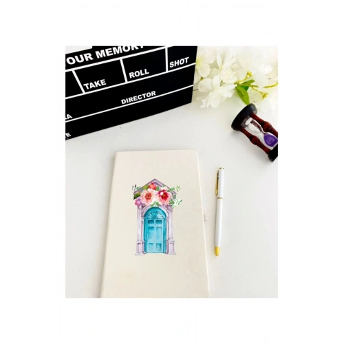Çiçek Baskılı Defter Kalem Set