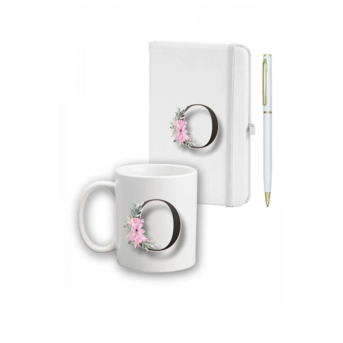 Çiçek Desen Ajanda, Kupa Ve Kalem Seti