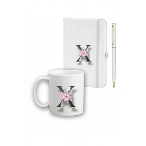 Çiçek Desen Ajanda, Kupa Ve Kalem Seti