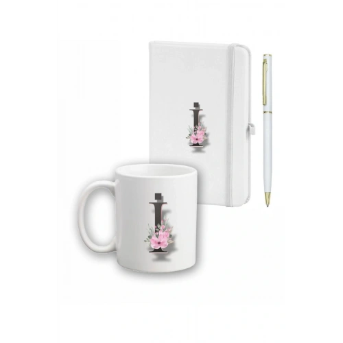 Çiçek Desen Ajanda, Kupa Ve Kalem Seti