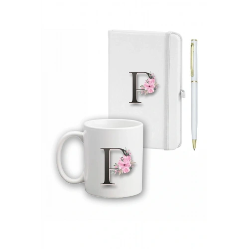 Çiçek Desen Ajanda, Kupa Ve Kalem Seti