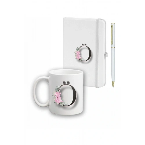 Çiçek Desen Ajanda, Kupa Ve Kalem Seti