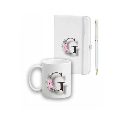 Çiçek Desen Ajanda, Kupa Ve Kalem Seti