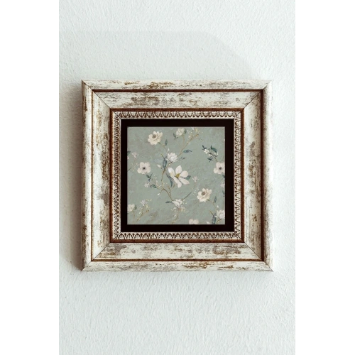 Çiçek Desenli Çerçeveli Taş Tablo , Çerçeveli Taş Duvar Dekoru-enkcrcvtbl-00183 20 cm