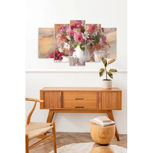 Çiçekler 5 Parçalı Mdf Tablo 60 x 100