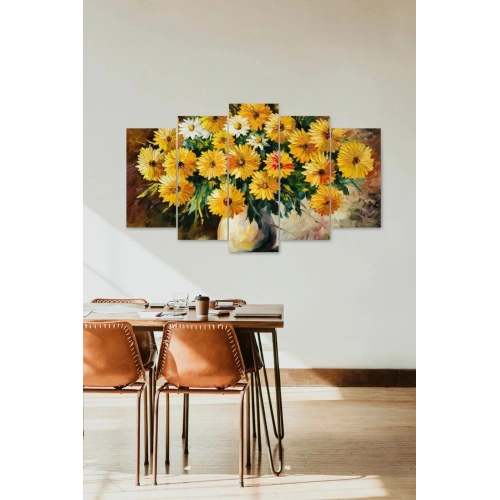 Çiçekler 5 Parçalı Mdf Tablo 60 x 100