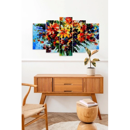 Çiçekler 5 Parçalı Mdf Tablo 60 x 100