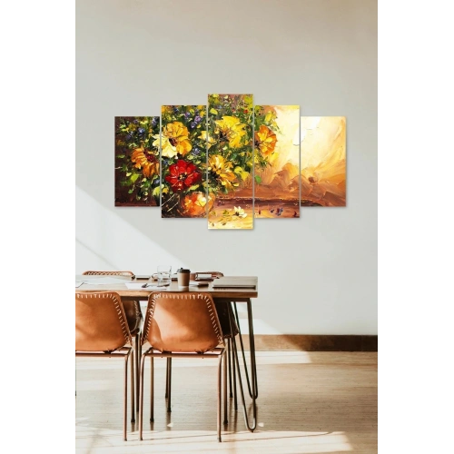 Çiçekler 5 Parçalı Mdf Tablo 60 x 100