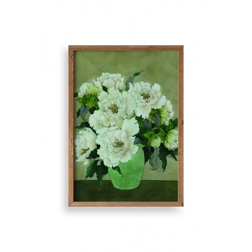 Çiçekler Ahşap Çerçeveli Tablo 17 x 23