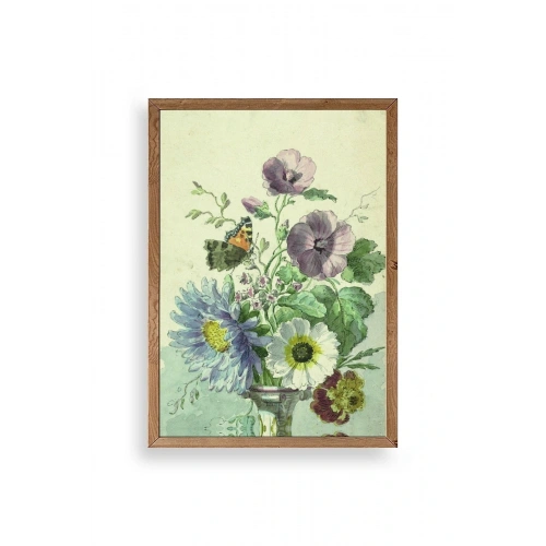 Çiçekler Ahşap Çerçeveli Tablo 17 x 23