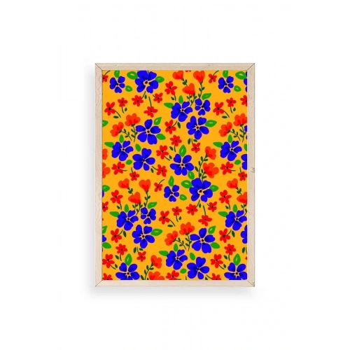 Çiçekler Ahşap Çerçeveli Tablo 17 x 23