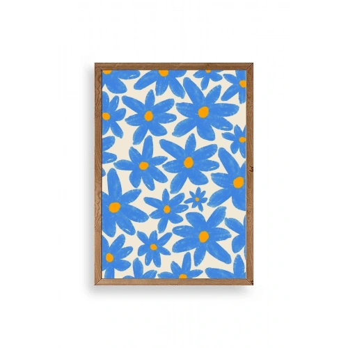 Çiçekler Ahşap Çerçeveli Tablo 17 x 23