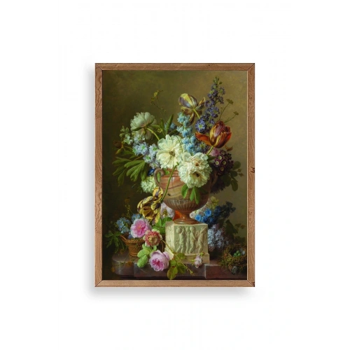 Çiçekler Ahşap Çerçeveli Tablo 17 x 23