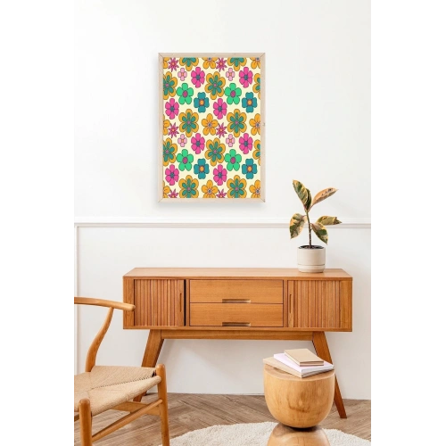 Çiçekler Ahşap Çerçeveli Tablo 17 x 23