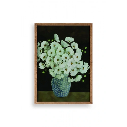 Çiçekler Ahşap Çerçeveli Tablo 17 x 23