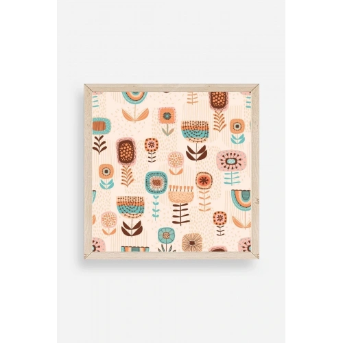 Çiçekler Ahşap Çerçeveli Tablo 23 x 23