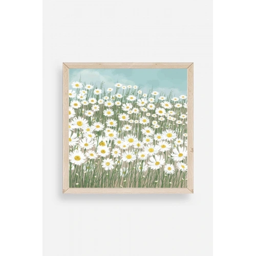 Çiçekler Ahşap Çerçeveli Tablo 23 x 23