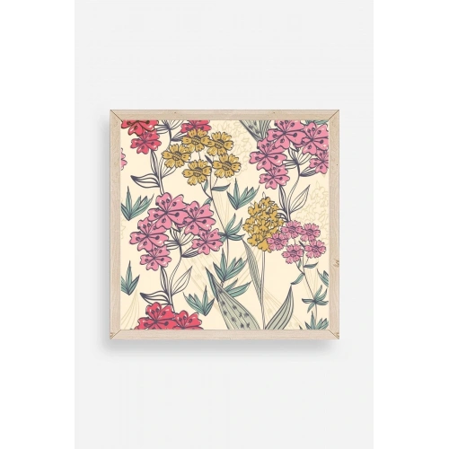Çiçekler Ahşap Çerçeveli Tablo 23 x 23
