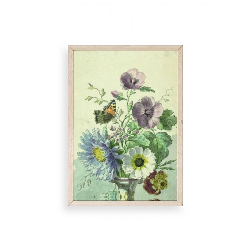 Çiçekler Ahşap Çerçeveli Tablo 23 x 30