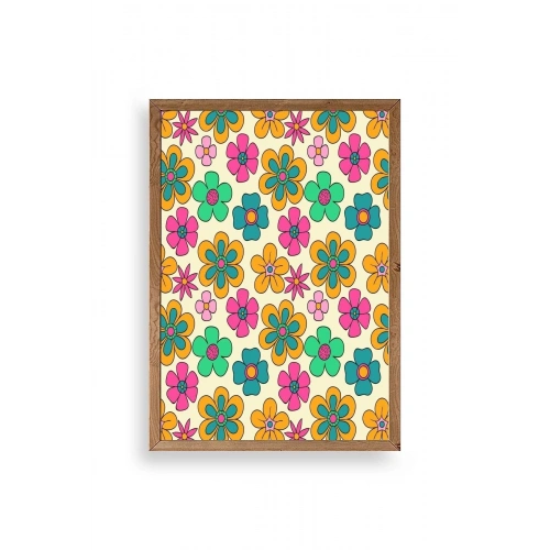 Çiçekler Ahşap Çerçeveli Tablo 23 x 30