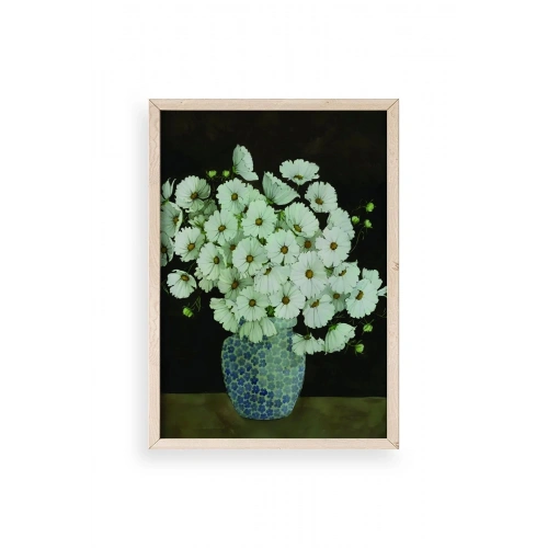 Çiçekler Ahşap Çerçeveli Tablo 23 x 30