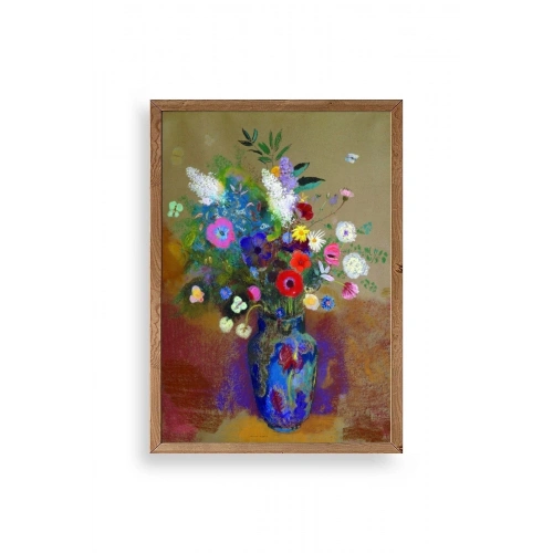 Çiçekler Ahşap Çerçeveli Tablo 23 x 30