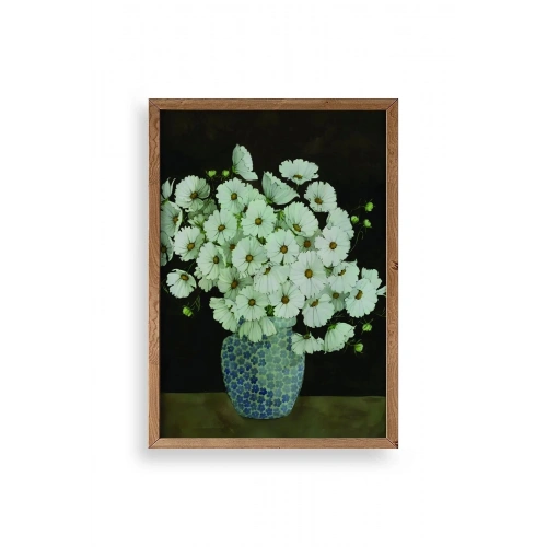 Çiçekler Ahşap Çerçeveli Tablo 23 x 30