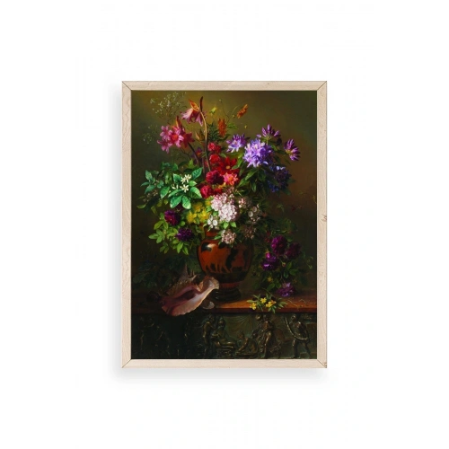 Çiçekler Ahşap Çerçeveli Tablo 23 x 30