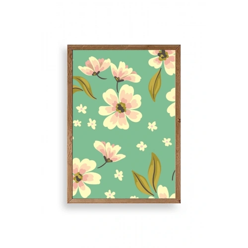 Çiçekler Ahşap Çerçeveli Tablo 23 x 30