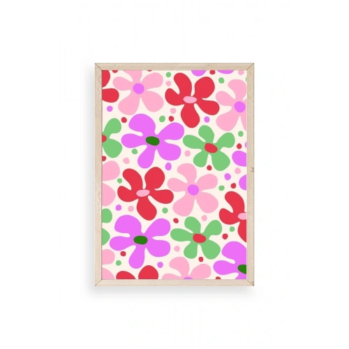 Çiçekler Ahşap Çerçeveli Tablo 23 x 30