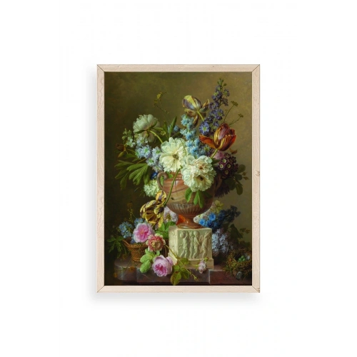 Çiçekler Ahşap Çerçeveli Tablo 23 x 30