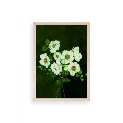 Çiçekler Ahşap Çerçeveli Tablo 30 x 42