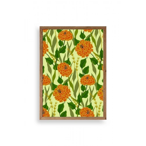 Çiçekler Ahşap Çerçeveli Tablo 30 x 42