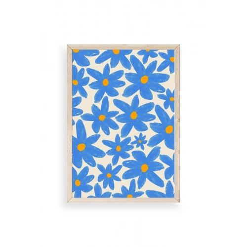 Çiçekler Ahşap Çerçeveli Tablo 30 x 42