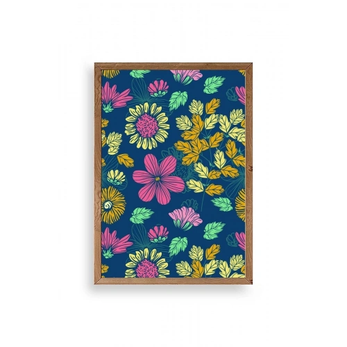 Çiçekler Ahşap Çerçeveli Tablo 30 x 42