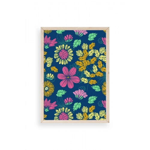 Çiçekler Ahşap Çerçeveli Tablo 30 x 42