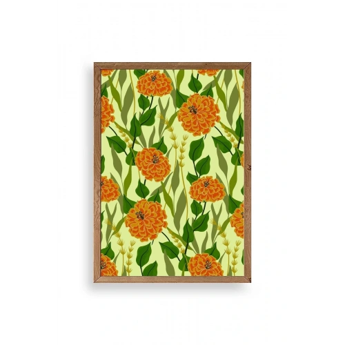 Çiçekler Ahşap Çerçeveli Tablo 30 x 42