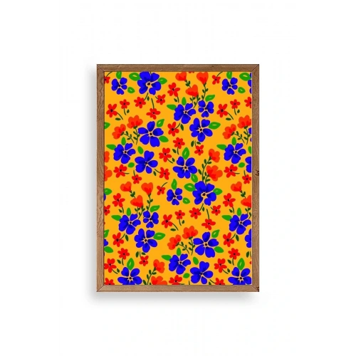 Çiçekler Ahşap Çerçeveli Tablo 30 x 42